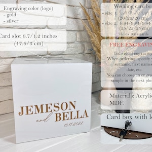 Personalized White Acrylic Wedding Card Box With Lock - Etsy