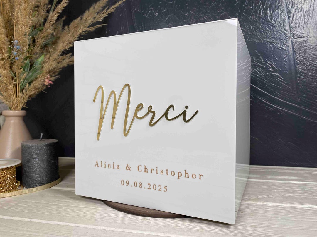 Personalized Wedding Card Box With Lock: White Acrylic - Etsy