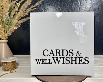 Gepersonaliseerde witte acryl trouwkaartdoos met slot