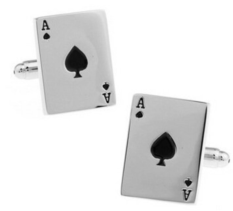 Ace of Spades Car Poker Las Vegas Death Card Spadille Cufflinks
