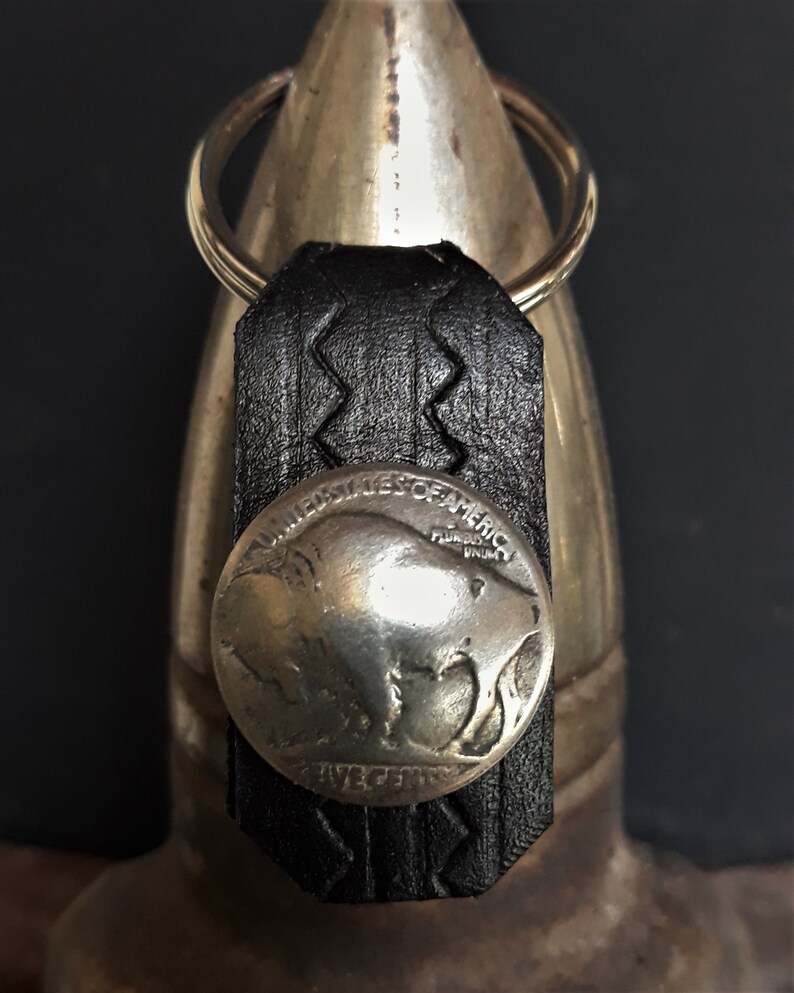 Mens Leather Keychain Native American Made Key Fob Outlaw Etsy