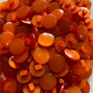 6 x New Orange Pearl Effect Buttons. 13mm.