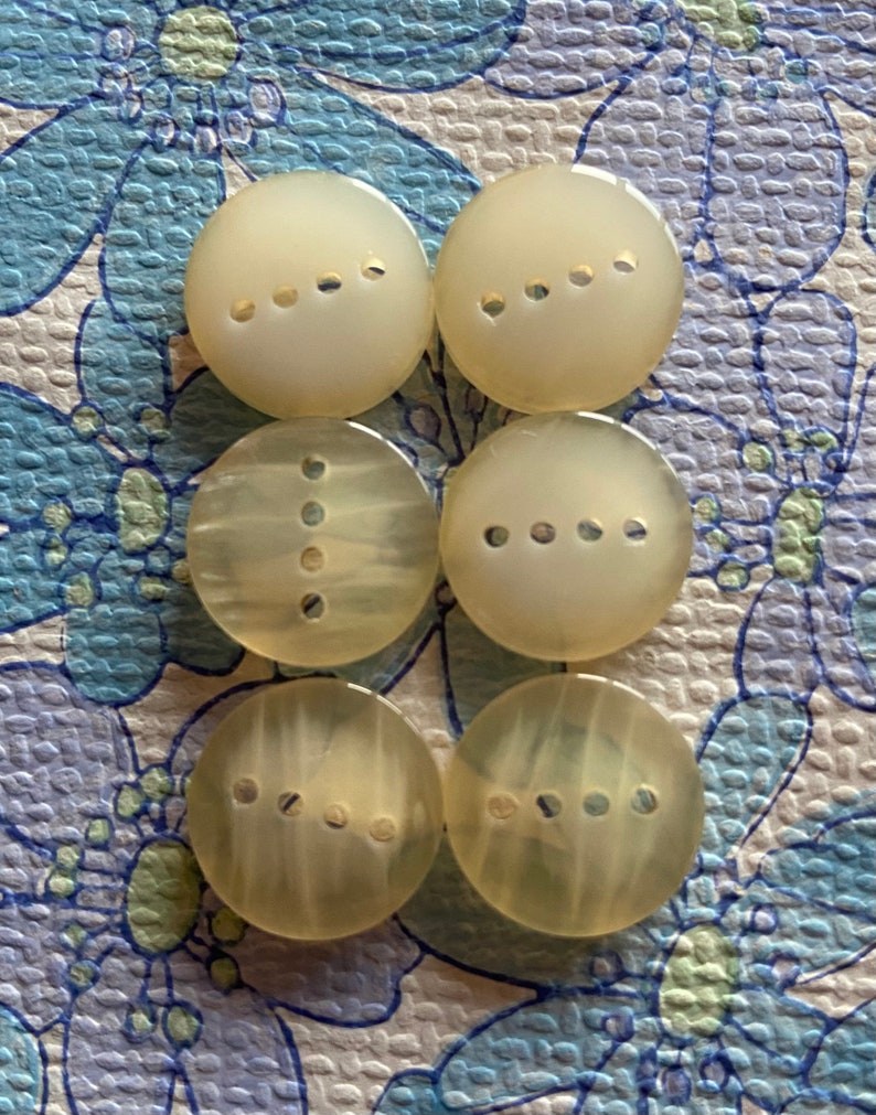 Subtle Filled Buttons 6 X Vintage Cream Pearl Effect Unusual Four Hole Buttons. 15mm. - Etsy