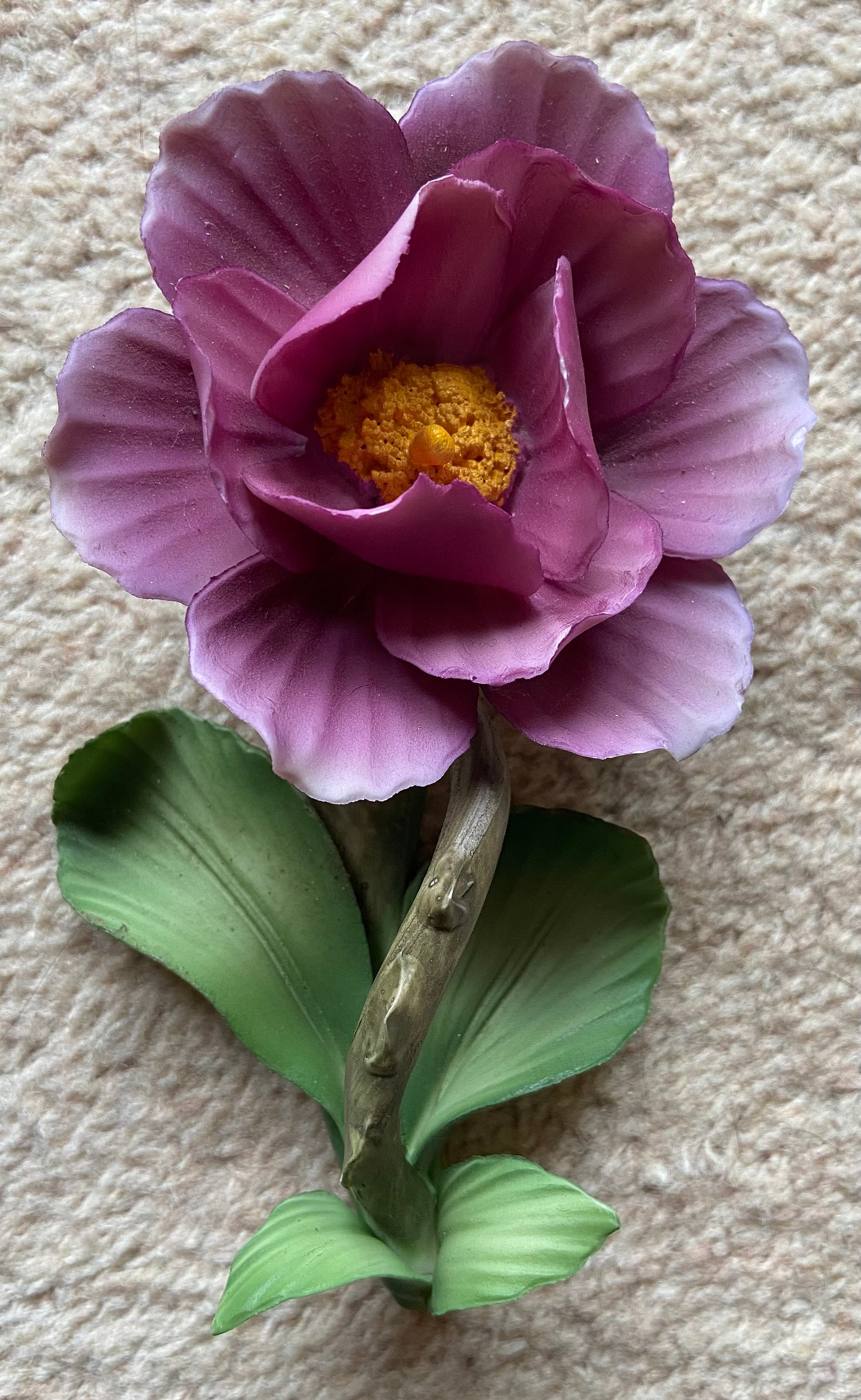 Vintage Cardinal De Richelieu Porcelain Flower. Made in Italy. the