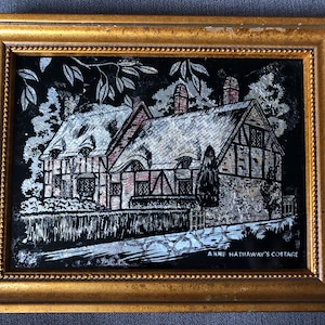 絵画 Anne Hathaway's Cottage John S Burt 1976 Anne Hathaway's Cottage by John Burt Hand Signed, Matted