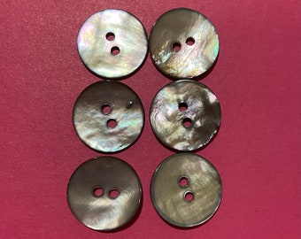 6 x Beautiful Italian Made New Mother of Pearl Shell Buttons. 20mm.
