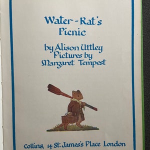 Vintage Children’s Book - Water - Rats Picnic. Alison Uttley. 10th ...