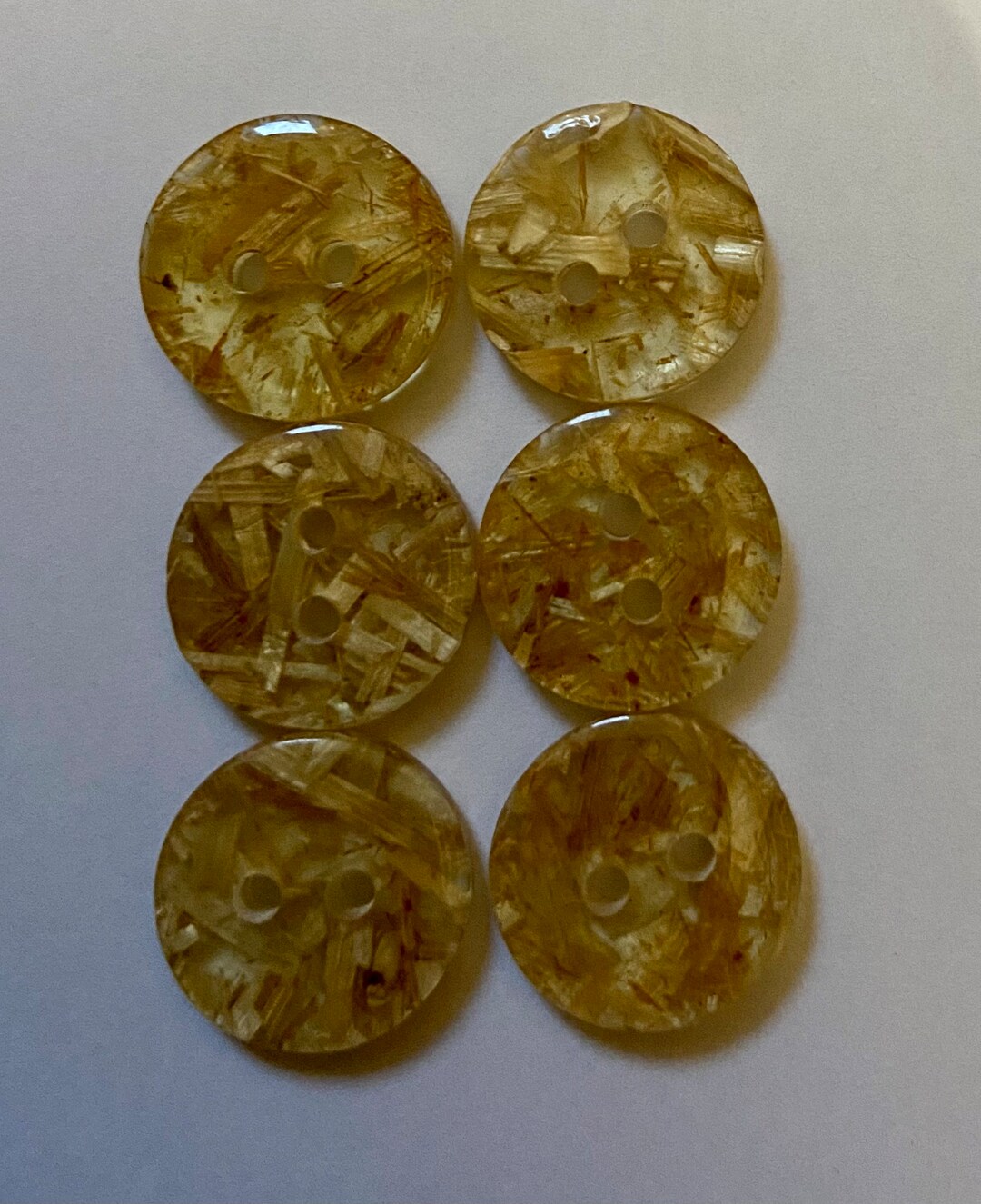 6 X Vintage Clear Straw Buttons. 14mm. - Etsy