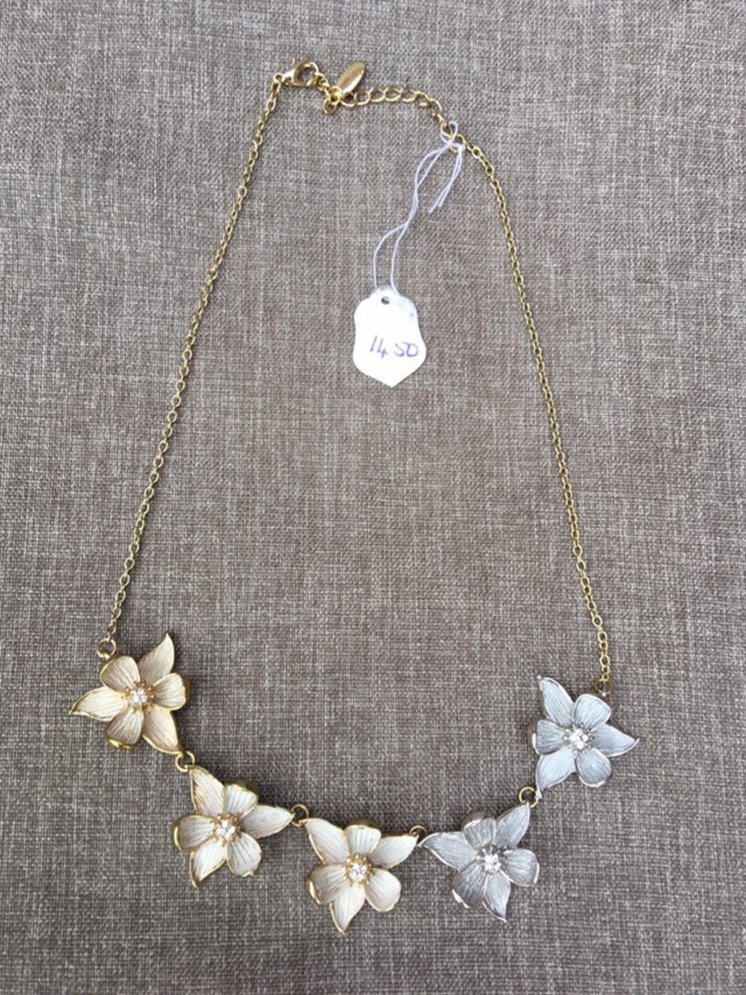 Miss Fox Gold and Silver Toned Flower Necklace. - Etsy