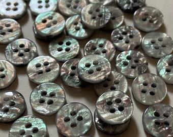 10 x New Vintage Mother of Pearl Style Buttons. 10mm.