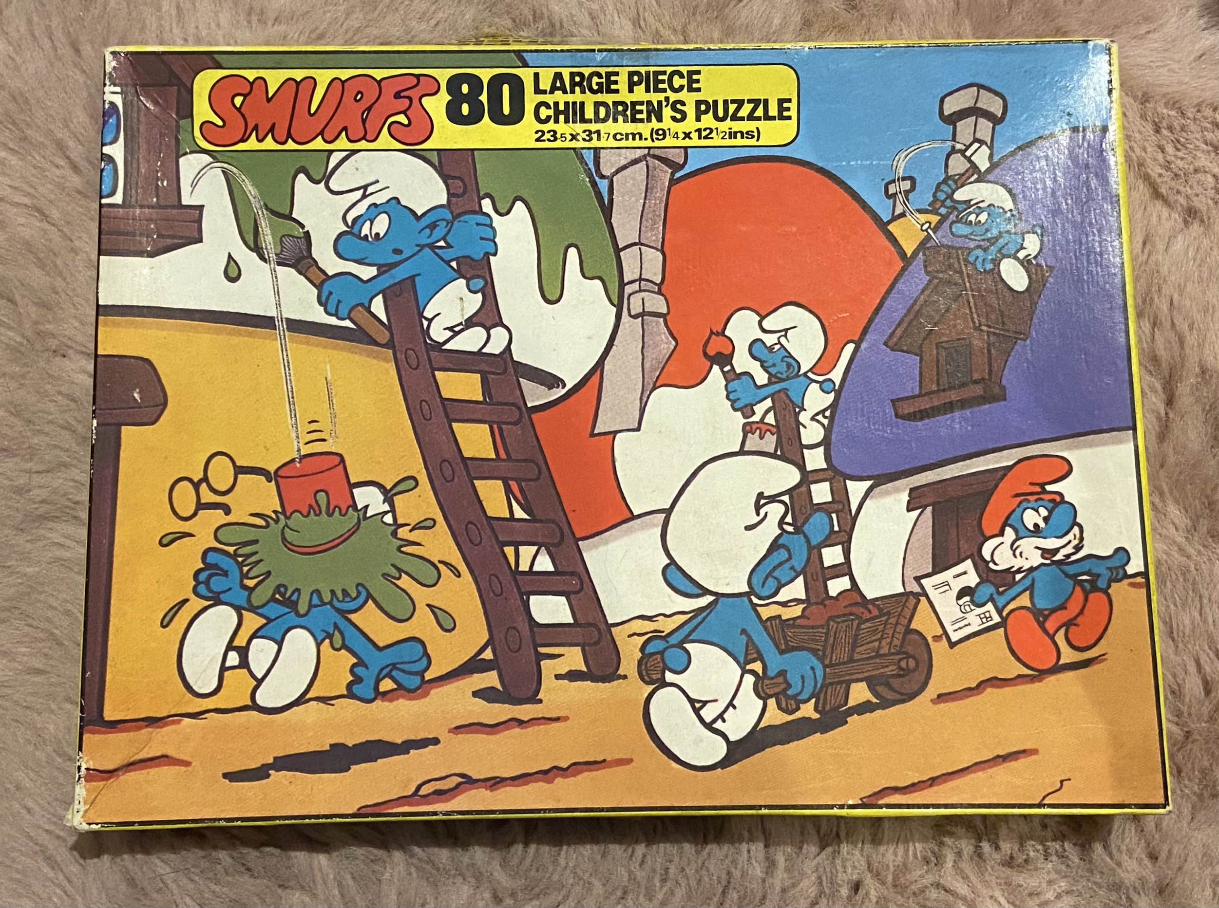 スマーフ　パズル　　昭和レトロ Vintage Smurfs 80 Large Piece Children's Puzzle. 1979. - Etsy ジグソーパズル