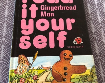 Vintage lieveheersbeestjesboek voor kinderen - Lees het zelf - Gingerbread Man. 1977.