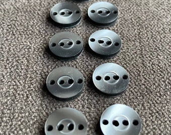 9 x Nouveaux boutons vintage Silver Pearl Effect. 11 mm.