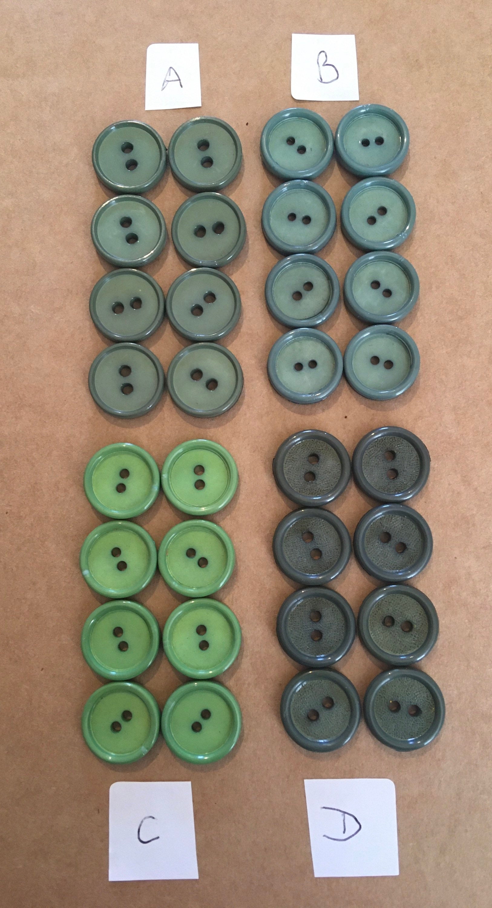 8 x Vintage Green Buttons. 16mm. Etsy