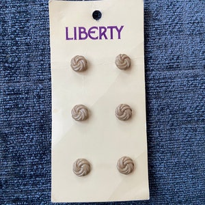 Vintage 6 New Carded Liberty Buttons. 9mm.
