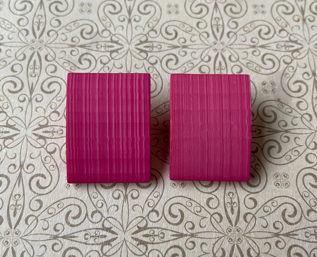 Pink Button Rectangle 2x Vintage Pink Textured Rectangular Buttons. 27mm X 20mm. - Etsy