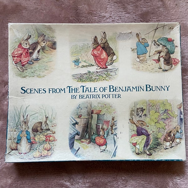 Vintage Beatrix Potter Jigsaw Puzzle. Scenes from The Tale of Benjamin Bunny. 1979. 42 pieces. Puck Toys.