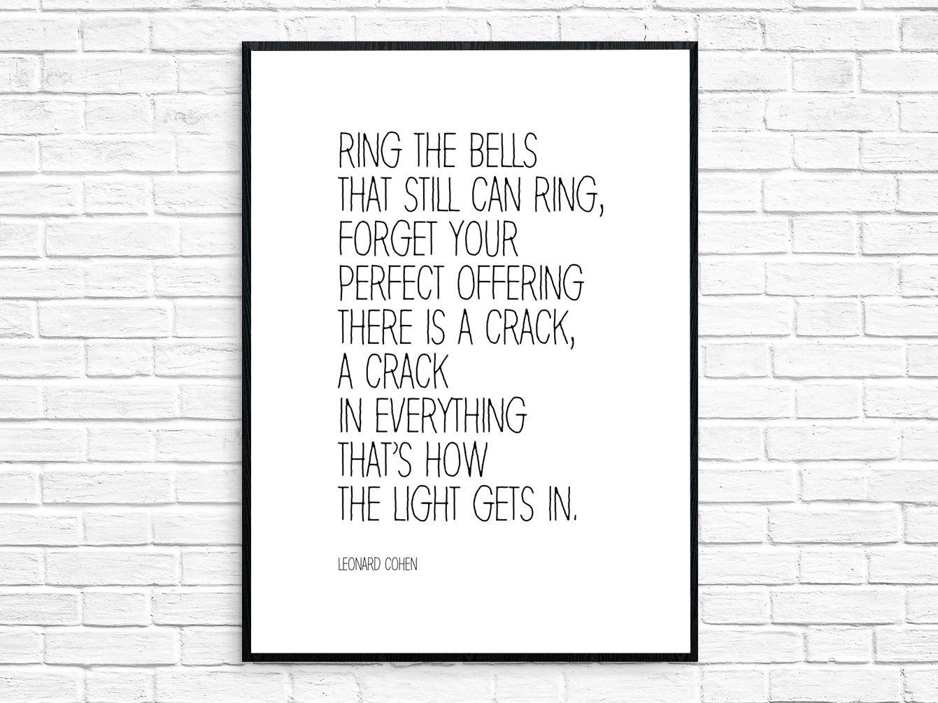 Leonard Cohen Ring The Bells That Still Can Ring Wall Etsy