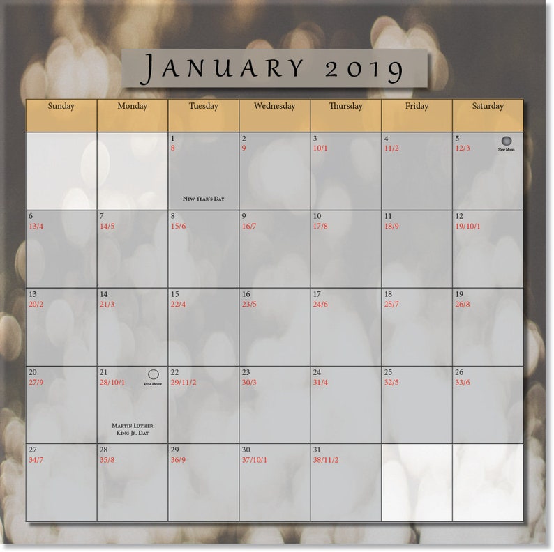 Personal year 6 numerology calendar etsy