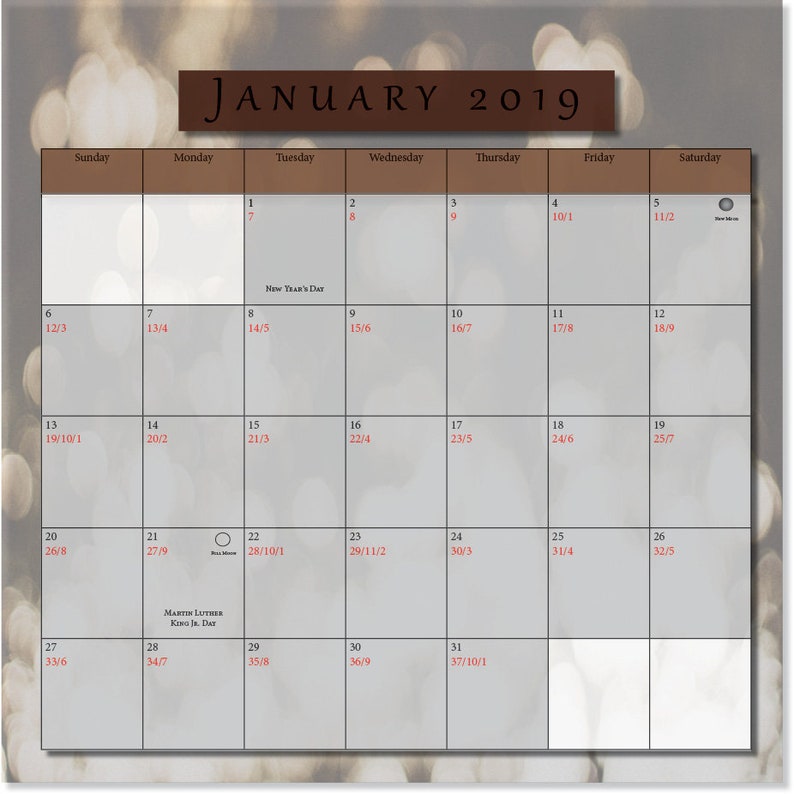 Personal Year 5 Numerology Calendar Etsy