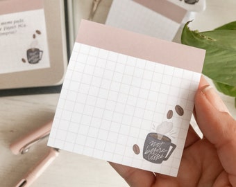 Memo Pad - Coffee - Note Pad, Cute Stationary