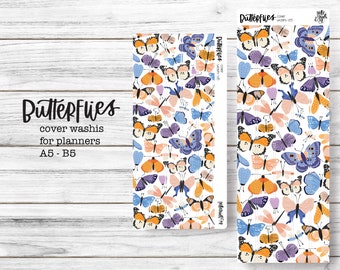 Feuille d’autocollants - Papillons - Autocollants Washi Tape | Feuille d’autocollants mignonne, bandes Washi, autocollants planificateur, autocollants Bullet Journal