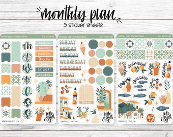 Bullet Journal Sticker Set - Mediterráneo - Get organized - Monthly Planner Set