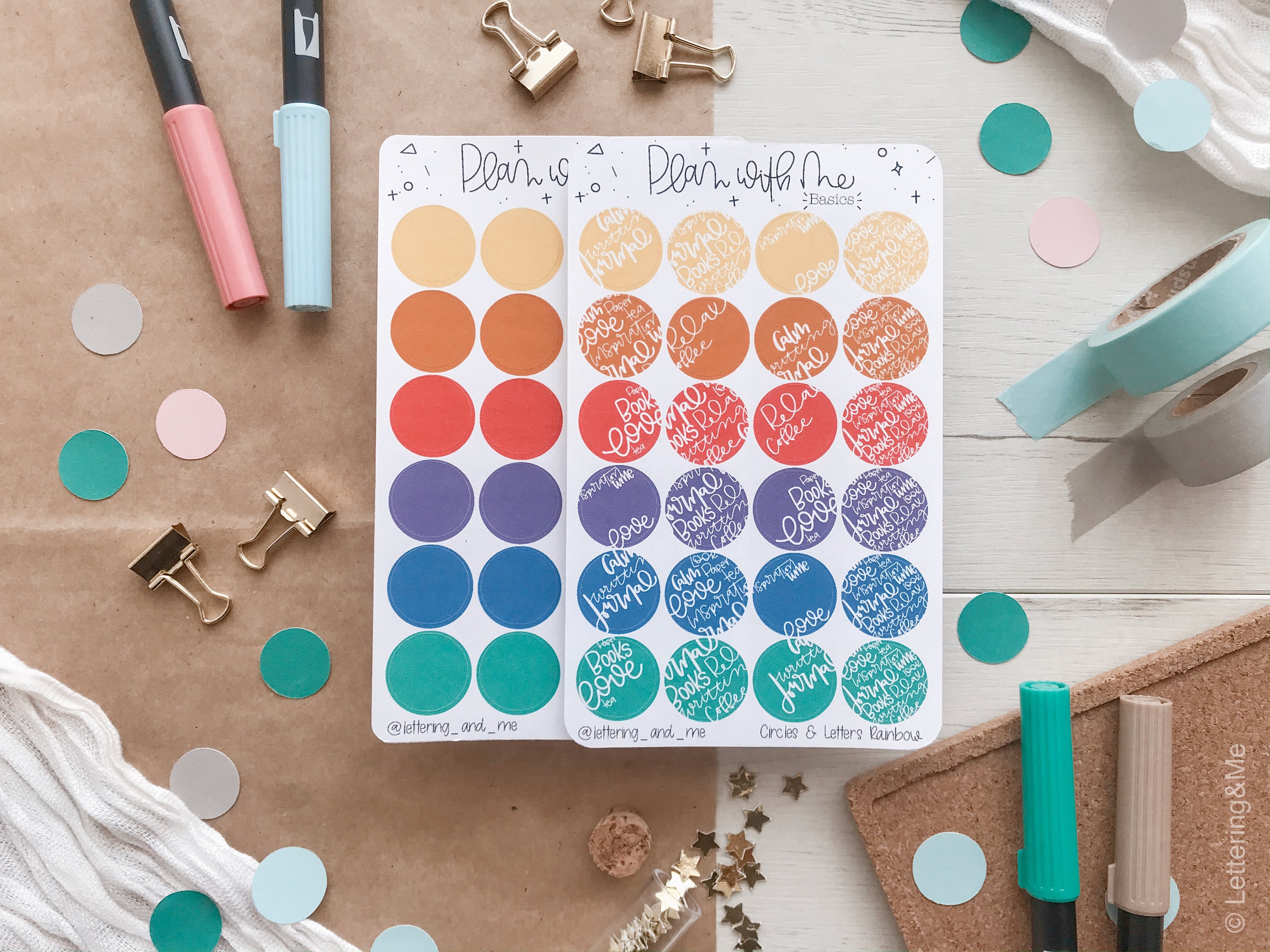 Circle Sticker Sheet Circles for decorating scrapbooking | Etsy