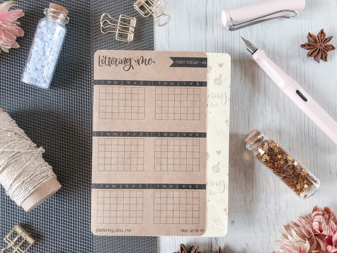 Kraft Stickers Habit Tracker Planner Stickers for Bullet Journal or ...