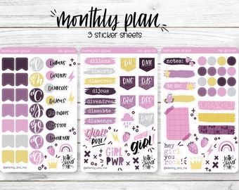 Monthly Planner Set - "Girl Power" - Bullet Journal and Planner Sticker