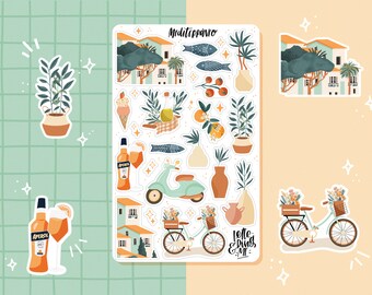 Mediterranean Sticker Sheet for Bullet Journal - Mediterráneo - Get organized - Planner stickers