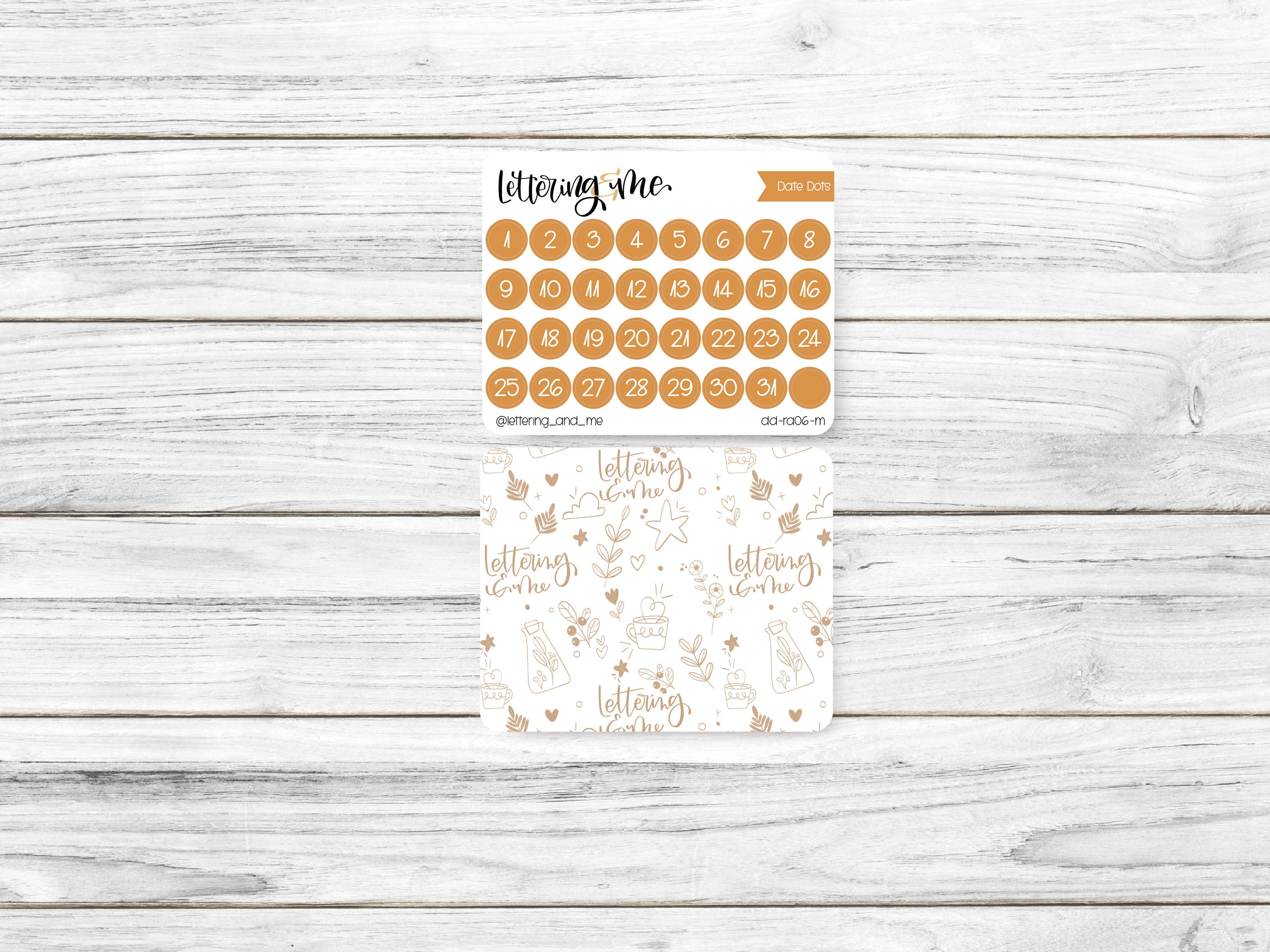 Printable Planner Date & Day of the Week Stickers Bullet Journal 