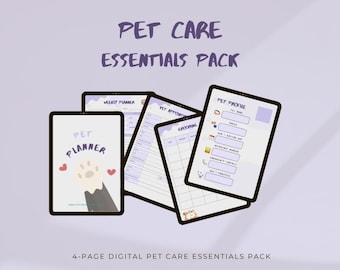 Digital Pet Care Planner, Printable Pet Tracker Journal, Dog Cat Health Log Template, Editable Pet Care Organizer, Canva Template