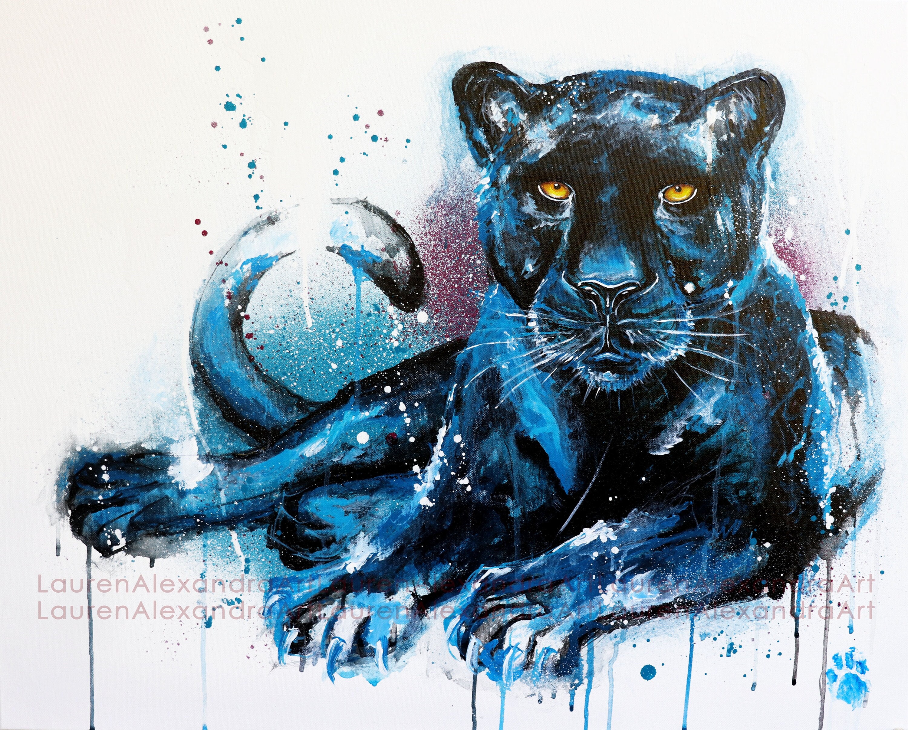 Black Panther Animal Painting Abstract Art Graffiti Jungle - Etsy New  Zealand