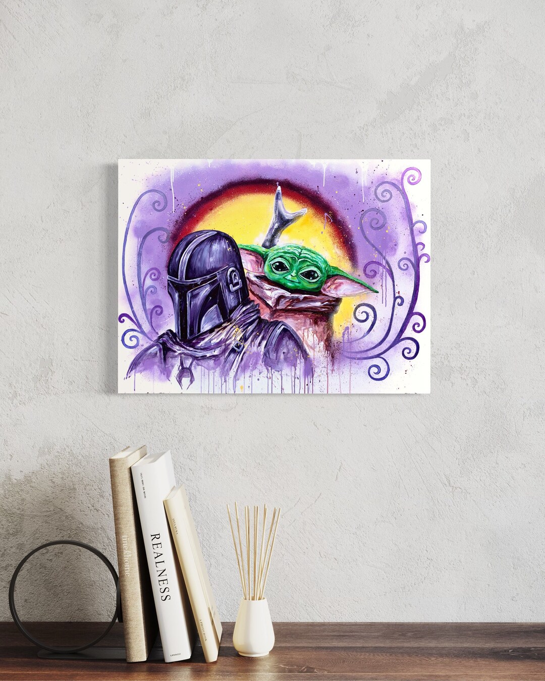 Baby Yoda Mandalorian Painting Wall Art Wall Decor Star Wars - Etsy