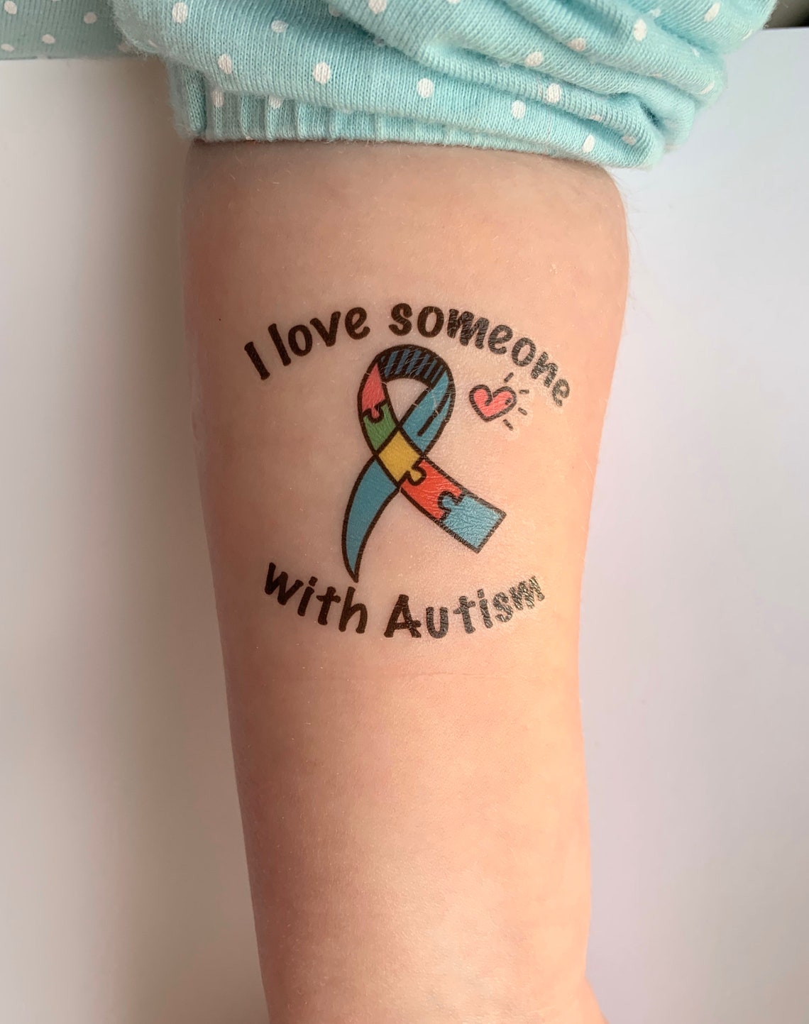 Autism Awareness Temporary Tattoo: Puzzle Ribbon Support - Etsy