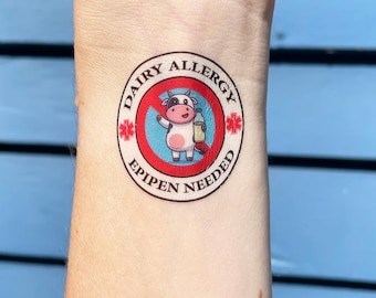 Dairy Allergy- Epipen Needed Medical Alert Tattoo