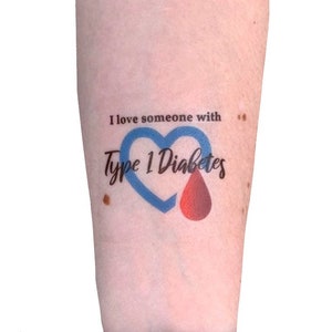 Type 1 Diabetes Temporary Tattoo- Type 1 Diabetes Awareness- T1D