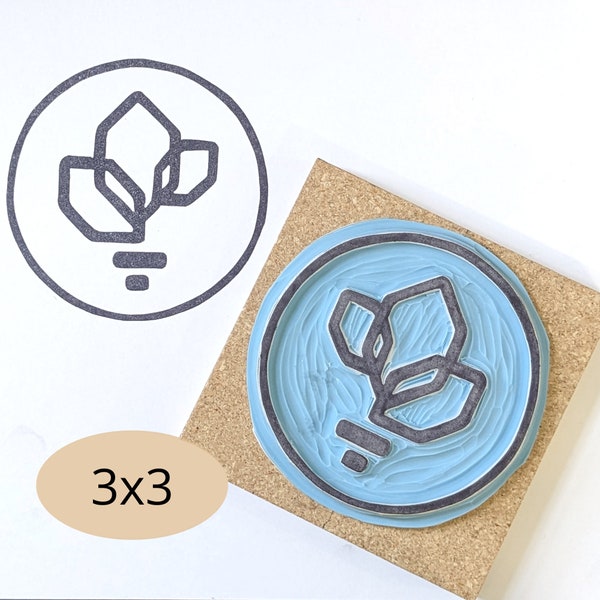 Custom Rubber Stamp | Hand Carved Logo Stamp | Small Business Stamp | Unique Logo Stamp