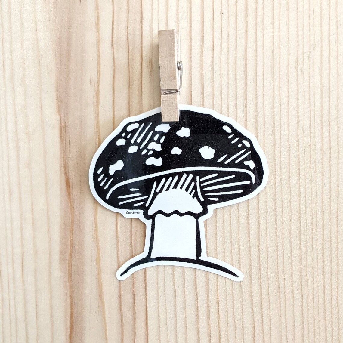 Vinyl Mushroom Sticker Mushroom Decal From Block Print Etsy