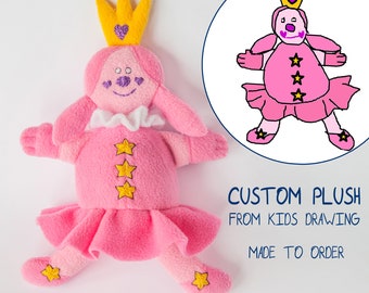Custom plush from kids drawing Сustomized toy from сhild picture Personalized commission Gift Doll plushie stuffed animal creature from art