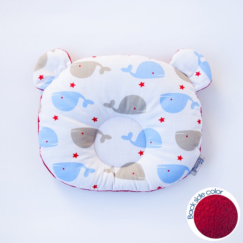Baby Head Pillow Infant Flat Whale Shower Image 0