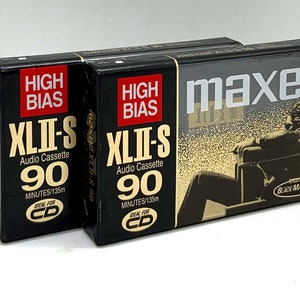 2 pack nos sealed MAXELL XLII-S 90 mins audio cassette , high position ,  chrome audio cassettes , type II
