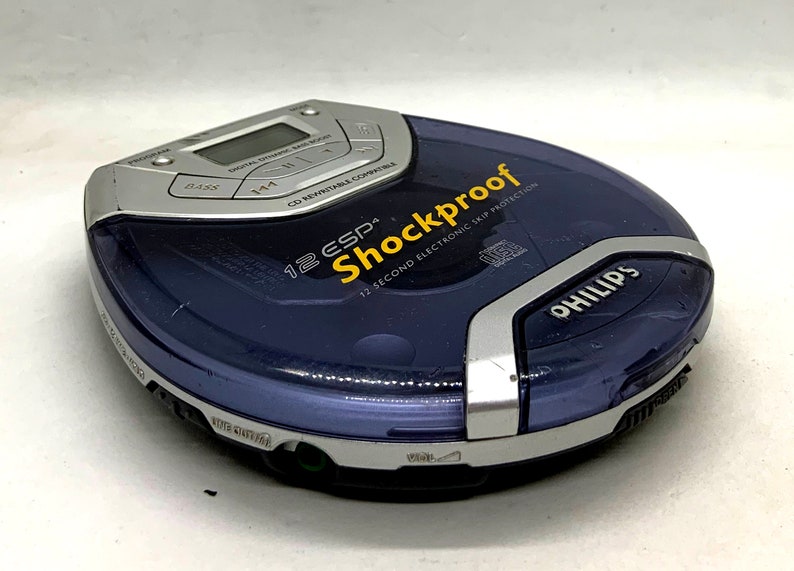 Retro 90s Philips transparent shockproof discman / cd player with belt clip / perfect working image 3