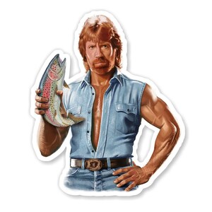 Chuck Norris Fly Fisher Decal