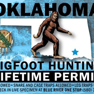 Iowa Sasquatch Hunting Permit Sticker Die Cut Decal Bigfoot - Foto 8