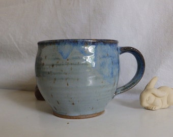 Blaue Keramik Tasse, 400ml, Handarbeit