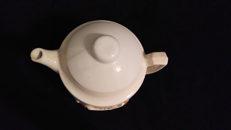 Hearth Scene Porcelier Vitreous Hand Dec 1930s Teapot