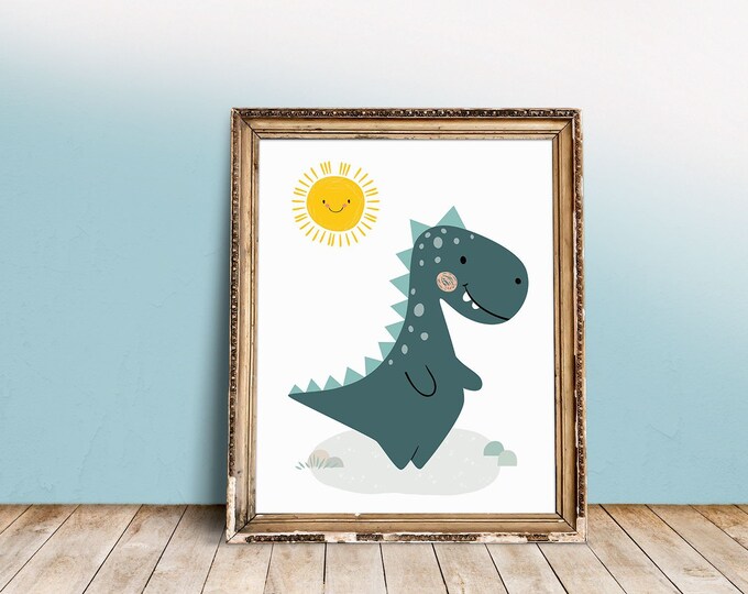 Dinosaur Decor Nursery Wall Art. Boys Room Decor Dino Fan Printable ...