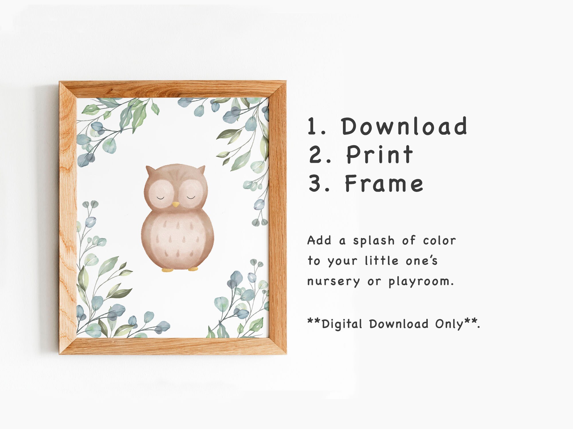 Owl Nursery Wall Art Woodland Nursery Decor. Woodland Forest Etsy